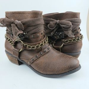 Not Rated Boho Distressed Ankle Boots Booties 7.5